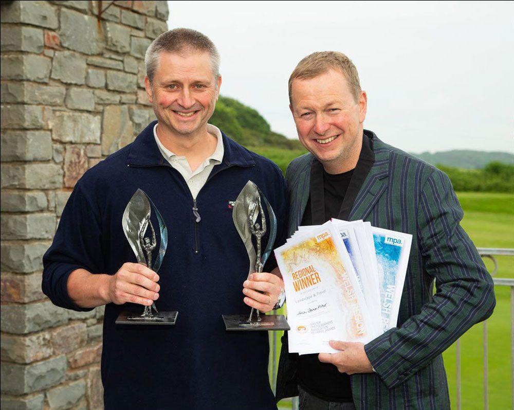 Welsh MPA Photographer of the Year 2019 Allan James Fisher with MPA President Simon John FMPA. Allan also won Welsh MPA Commercial Photographer of the Year 2019.